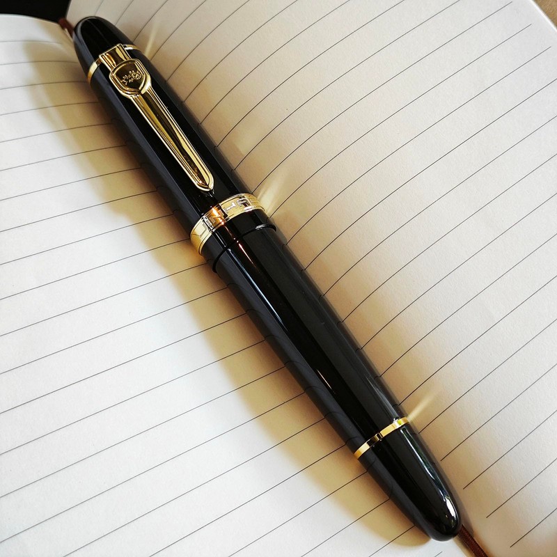 JH159 Rollerball and Ballpoint Pens (Black+Gold Clip)
