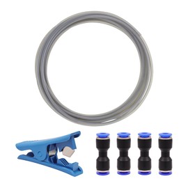 16.4 ft PTFE Teflon Hose Kit with 1 Hose Cutter and 4 Hose Extensions, ID 2.5 mm x OD 4 mm Ultra Smooth PTFE Teflon Hose for Bambu Lab A1/P1/X1 Series, K1 Series, AD5M