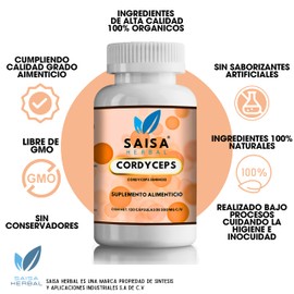 Cordyceps Adaptogeno Premium Con 120 Cápsulas Saisa Herbal