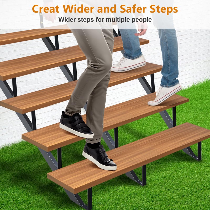 Zwinz Steel Stair Riser 5 Step 3 Pack, Metal Stair