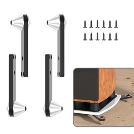 Preffair 4Pcs Audio Speaker Base Floor Speaker Riser Isolation Feet Speaker Stand Shockproof Bracket Spikes Protectors Aluminum Alloy Vibration Isolators for Amplifier, Preamplifier,Subwoofer (Black)