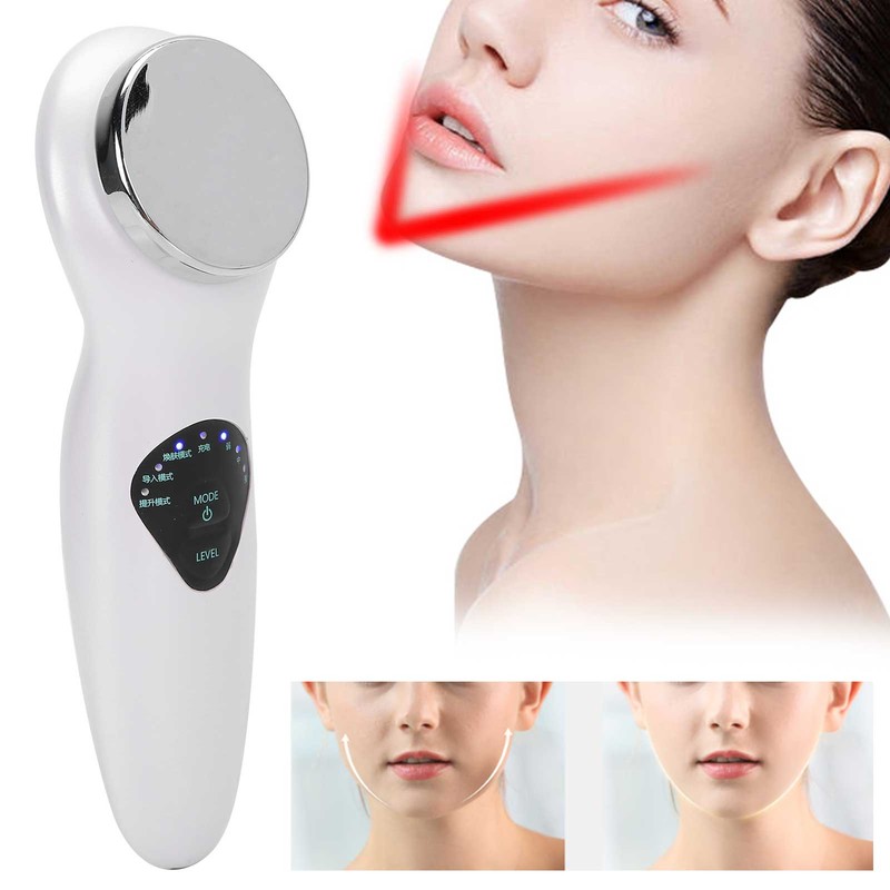 Ultrasonic Face Massager EMS Electric Facial Cleanser Heating Skin Care