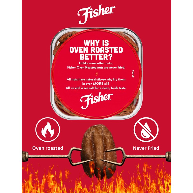 Fisher Oven Roasted Never Fried Mammoth Pecans, 17 Ounces (Pack