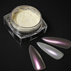 DGXWLLW White Pearl Chrome Nail Powder, Aurora Pearlescent Chrome Effect Holographic Dip Nail Powder rainbow pearl gradient Effect Jewelry Glitter Chrome Powder for Resin Craft & Nails Art Decoration