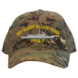 Spiffy Custom Gifts USS Oliver Hazard Perry FFG-7 Embroidered Baseball Cap Camo