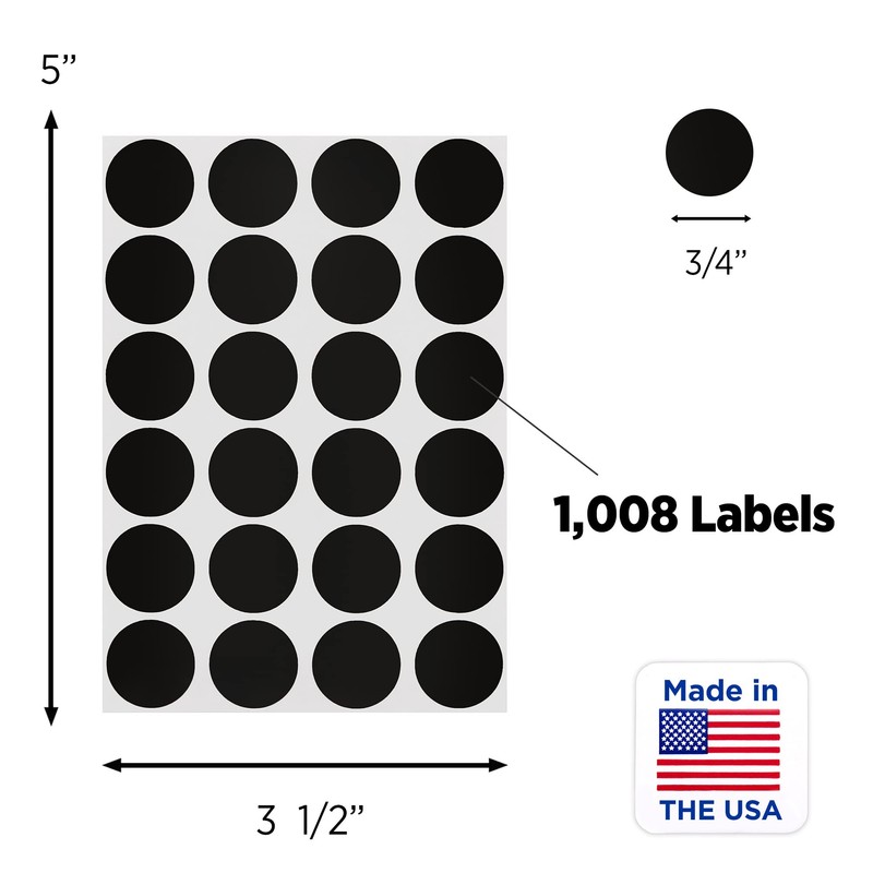 ChromaLabel 0.75 Inch Round Label Permanent Color Code Dot Stickers,