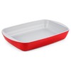 Rectangular baking glass dish with non-toxic and non-stick ceramic coating,