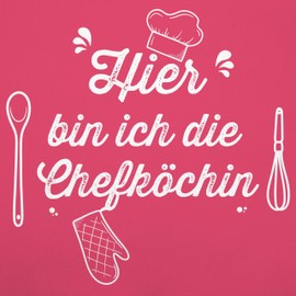 Shirtracer - Children's Apron Children Boys Girls - Cooking Apron - Children - Hier bin ich die Chefköchin, 7 Pink