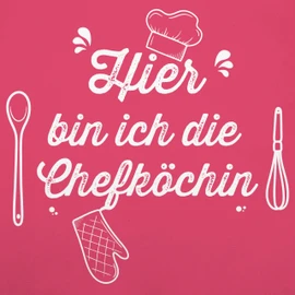 Shirtracer - Children's Apron Children Boys Girls - Cooking Apron - Children - Hier bin ich die Chefköchin, 7 Pink