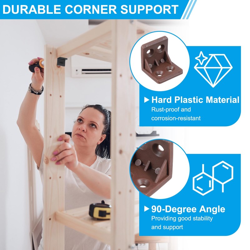 PATIKIL Plastic Corner Braces 27x27x27.3mm, 20 Pack L-Shape Bracket Right