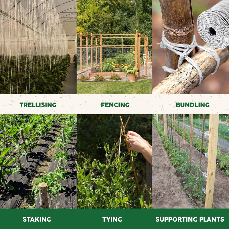 Tomato Twine 6300 Ft - Heavy Duty Polypropylene Twine White