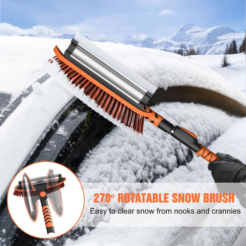 Nuovoware 60" Ice Scraper and Extendable Snow Brush for Car