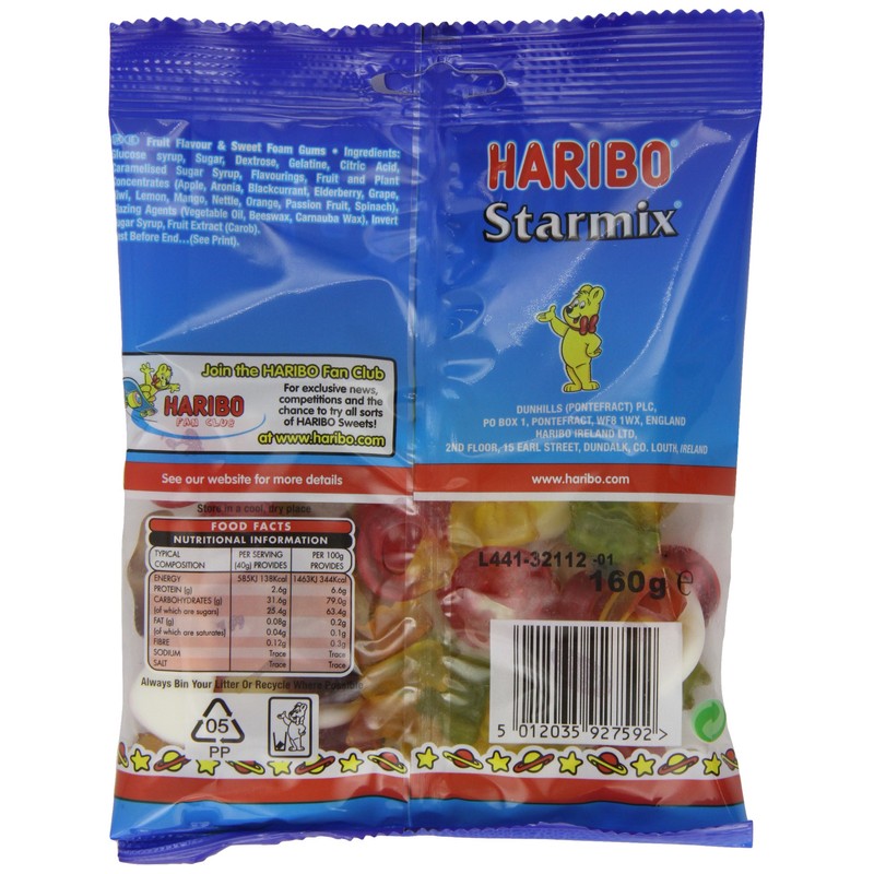 Haribo Starmix Bag 160 G (pack Of 12)