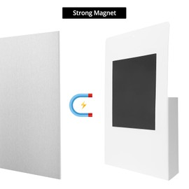 QWORK® 2 Pieces Magnetic File Holder, Magnetic Pen Holder, Wall Leaflet Holder, A4 for Office, School and Home, White