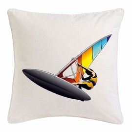 Reifen-Markt Microfibre Cushion Cover 40 x 40 cm Surfing Beach Surfboard Longboard Surfing Waves Beginner Shop White