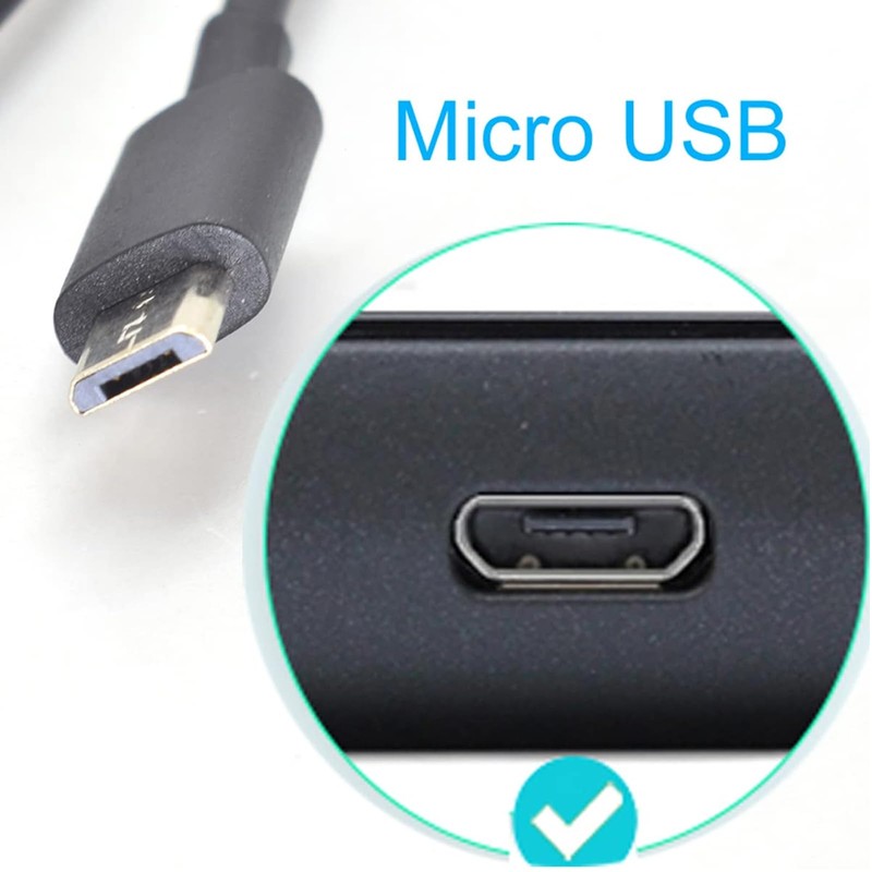 EAHOSUCC Single 22AWG Short Micro USB Pigtail 2 Wire Power