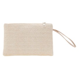 WUYJI Women's Clutches 1 Piece Women's Straw Clutch, Straw Clutch, Beach Bag, Zip Purse, Boho Bag, Purse, Straw Handbag for Women, Girls