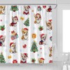 UOZXOML Christmas Dog Shower Curtain Cute Cartoon Corgi with Xmas