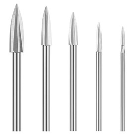 5pcs Wood Carving Tool, HSS Engraving Tool, Rotary Tools, 3 mm Shank, Wood Cutter Set for Precise Carving, Drilling and Creative DIY Projects in Various Sizes for Beginners and Professionals
