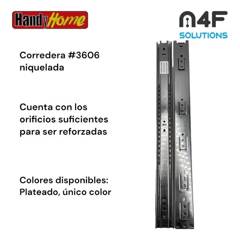 Handyhome Corredera Cajón Handy Home 50cm X 4.5cm 1paquete 2pz