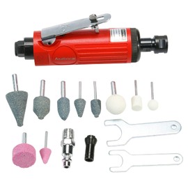 1/4inch Air Powered Die Grinder, Pneumatic Straight Die Grinder with 1/4"(6MM) and 1/8"(3MM) Collets,22000 RPM Rear Exhaust, Compact Size,Polishing Tool