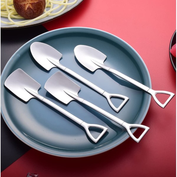 SITEDAN Dessert Spoon, Ice Spoon, Stainless Steel, Scoop Shape, Set