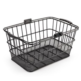 Front Bike Basket with Handle– Detachable Bicycle Basket for Groceries, Commuting, Shopping – Heavy Duty Wire Basket with Mounting Kit for Beach Cruiser City Commuter