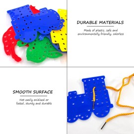 JFGDVW 8 Pcs Different Threading Toys, Animals And Transport Lacing Toy, Diy Plastic Stringing Toys, Toy For 2+ Year Olds Gift For Boy Or Girl