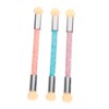 LALAFINA 3pcs Nail Sponge Pen Set Rhinestone Handle Nail Brush