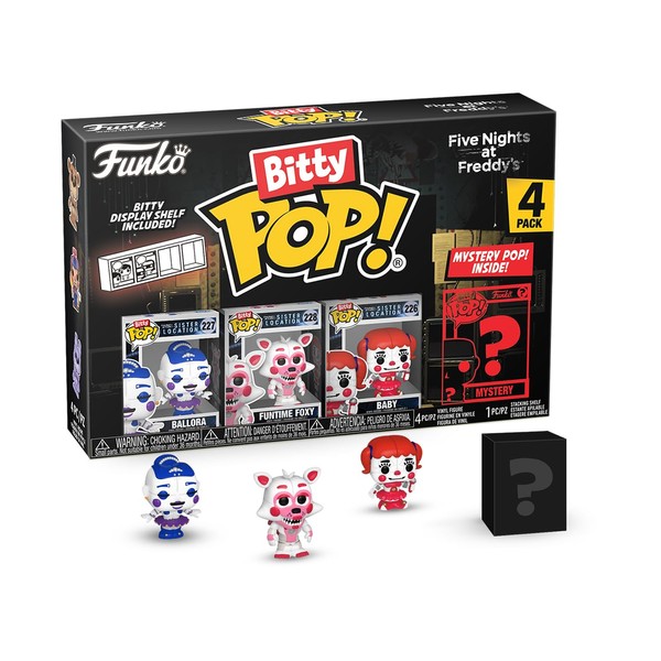 Funko Bitty POP! Five Nights At Freddy's (FNAF) Ballora and A Surprise Mystery Mini Figure - 0.9 Inch (2.2 Cm) Collectable - Stackable Display Shelf Included - Gift Idea - Party Bags Stocking