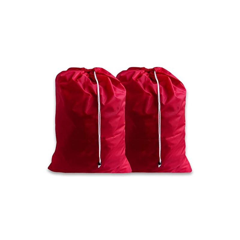 eco2go Extra Large Heavy Duty Jumbo Laundry Bags, Red, (2