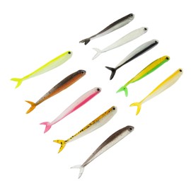 Kisangel 10pcs Wear-Resistant Swimbait Fishing Lures Vivid Portable Artificial Bait for Freshwater Fishing for Bass and Enthusiasts Mixed Color