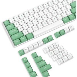 ATTACK SHARK PBT Keycaps Cherry Profile Double-Shot Full Keycap Set for ANSI Mechanical Keyboards. Supports Cherry/Gateron/Kailh/Akko MX Switch - Mojito (110 Keys)