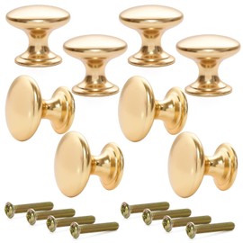 Pstyle. Handle Knob Drawer Door Kitchen Furniture 1.0 inch (25 mm) Set of 8 PST-115 (Gold)