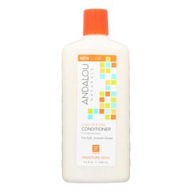 Andalou Naturals Conditioner, Moisture Rich Hair Conditioner, 11.5 Oz, Argan Oil, Shea Butter, Avocado Oil & Vitamin E, Moisturizing for Dry Hair