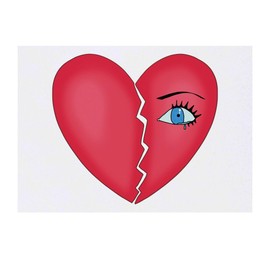 'Broken Heart' Temporary Tattoo - Water Resistant, Skin-Safe, Non-Toxic Transfer (TO00062607)