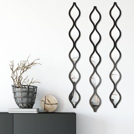 Yulejo 3 Pcs Acrylic Teardrop Mirror Wall Decor Decorative Mirror Narrow Wall Decor Boho Vintage Wall Decals Art for Apartment Home Living Room Bathroom Bedroom Hallway (Black Edge)