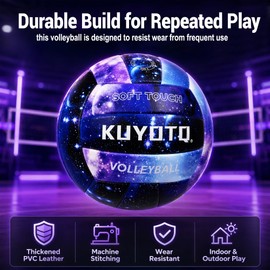 KUYOTQ Blue Starry Sky Waterproof Beach Volleyball, for Practice PU Leather in & Outdoor Volley Ball Sand Pool Training & Games Volleyball