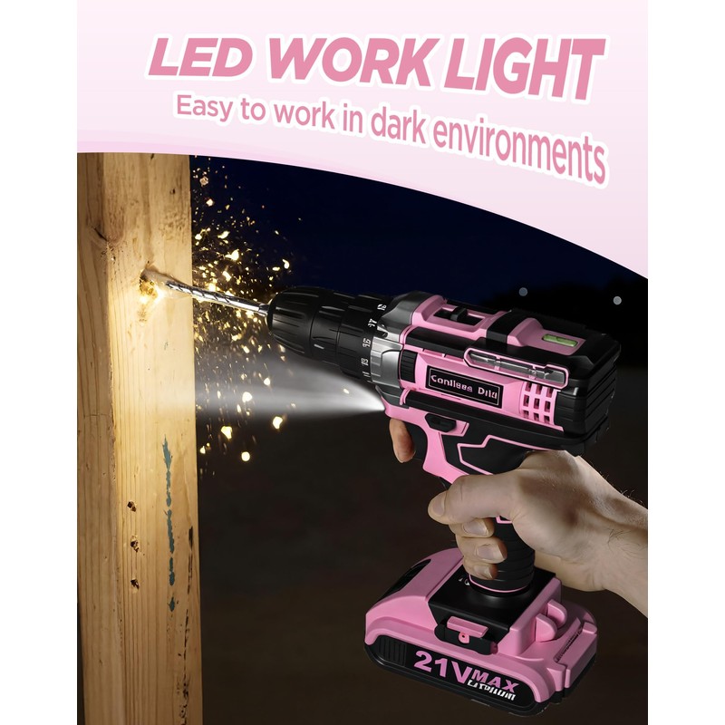KELNOW Drill, 21V Cordless Drill with Dual 2.0Ah Power Pack
