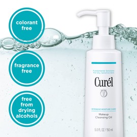 Curel Curel Japanese Skin Care Makeup Cleansing Oil for Face, Oil-Based Makeup Remover for Dry, Sensitive Skin, Fragrance Free Facial Cleansing Oil, 5 Oz