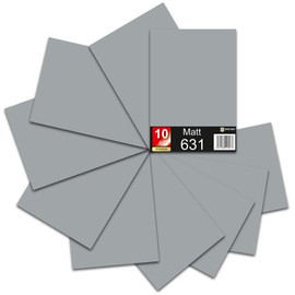 DIN A4 Sheet 30 x 21 cm 621/631 Plotter Film Vinyl Car Film (074 Medium Grey, Set of 10 631 Matte)