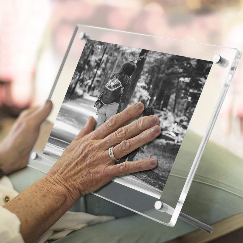 A4 Acrylic Desktop Frame Free Standing Transparent Tabletop Frame,Photography Certificate