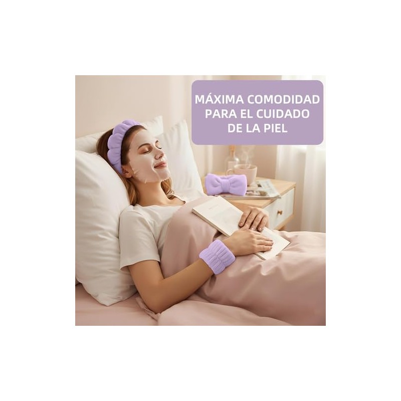 Set de 16 Piezas con Diademas Skincare para Mujer y
