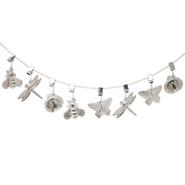 ToCi 8 x Tablecloth Weights, Tablecloth Pompoms, Silver, 6.5 x 5.5 cm