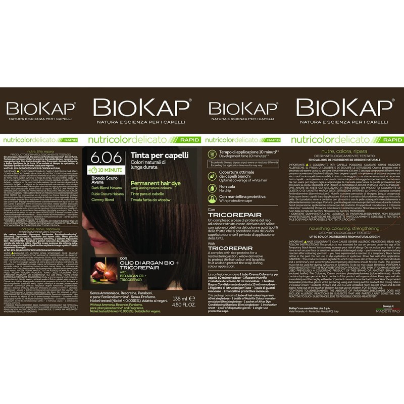 Bios Line Biokap Nutricolor Delicato Rapid Tinta Capelli 6.06 Biondo