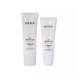 Hera 헤라 NEW UV 프로텍터 톤업 피치 50ml + 40ml 리뉴얼 선크림 UV 차단 Hera NEW UV Protector Tone Up Peach 50ml + 40ml Renewal Sunscreen UV Block