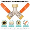 2 Way Hose Splitter, Brass High Flow Garden Hose Splitter