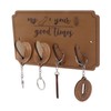 Key Holder Rack 4 Hook Cute Pendant Poplar Wooden Key