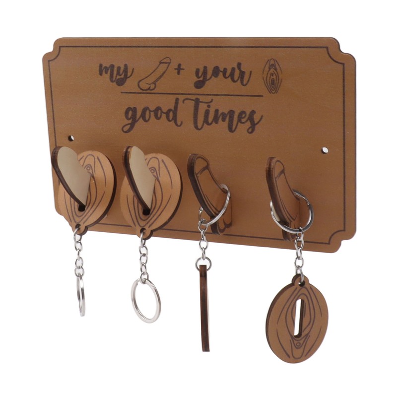 Key Holder Rack 4 Hook Cute Pendant Poplar Wooden Key