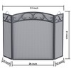 Fire Beauty Fireplace Screen 3 Panel with Handles Wrought Iron